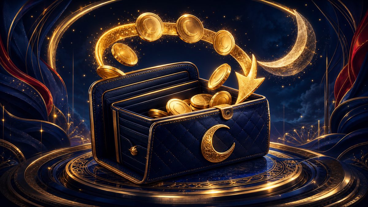 Koin emas mengalir kembali ke dompet dalam lingkaran