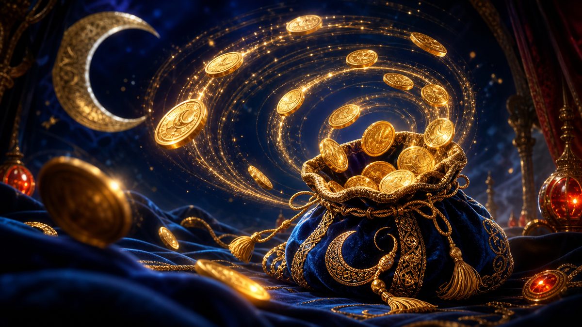 Koin emas mengalir kembali ke dompet, ilustrasi cashback